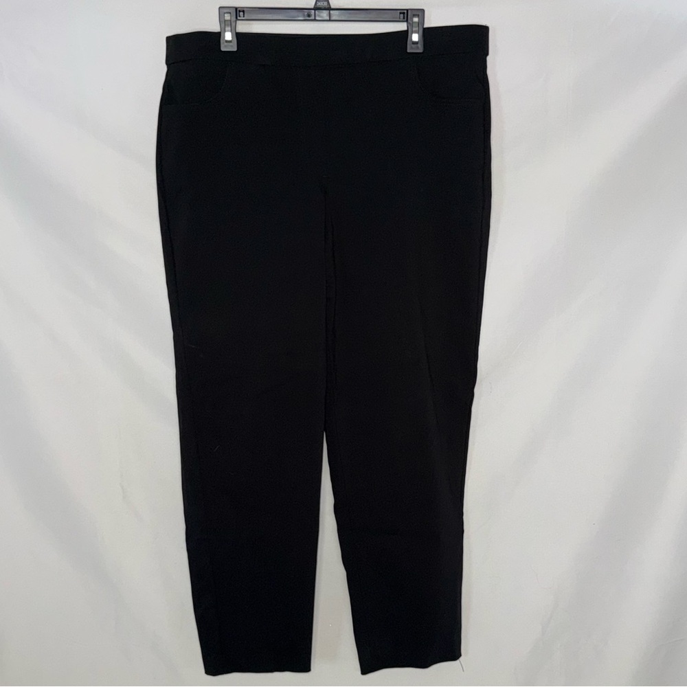 Alfred Dunner Women’s Black Pull-On Stretch Career Trousers Size 16W EUC